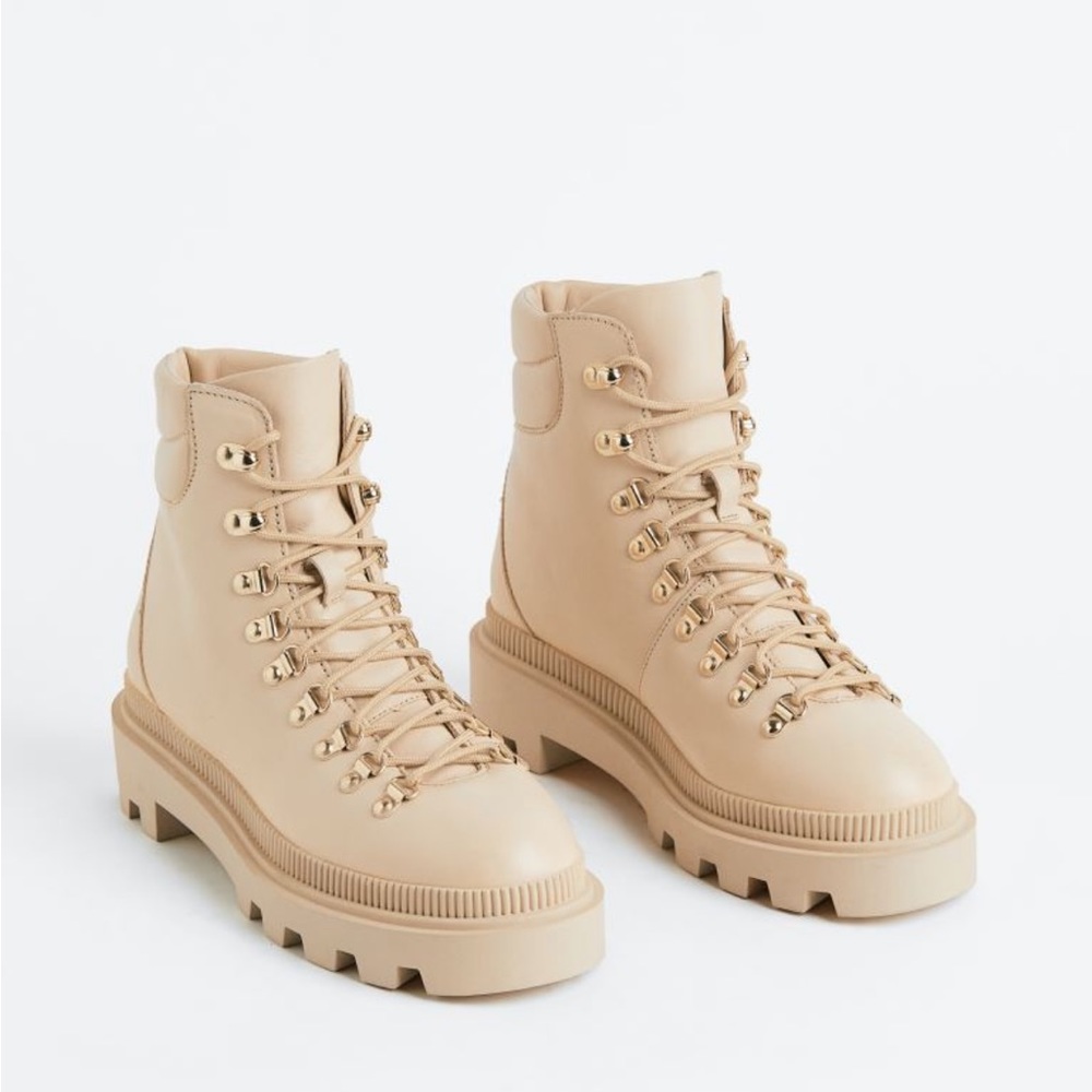 H&M Leather Ankle Boots